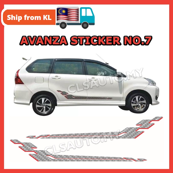 TOYOTA AVANZA Sticker 7 Car Body Side Lining [Ready Stock] Pelekat