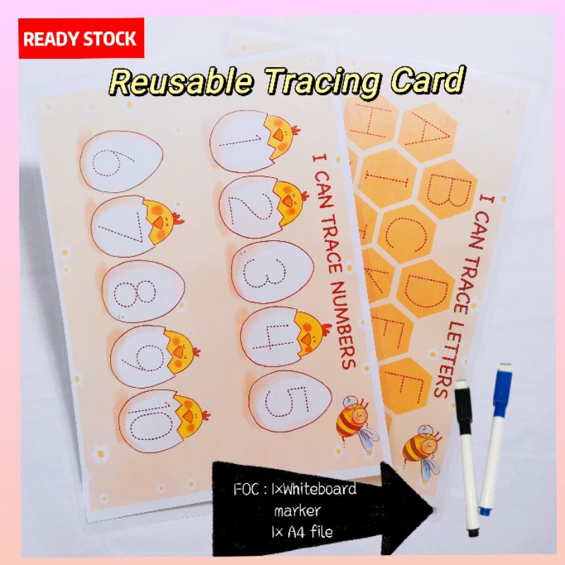 Laminated Alphabet Tracing Activity Cards For Kids Reusable Tracing