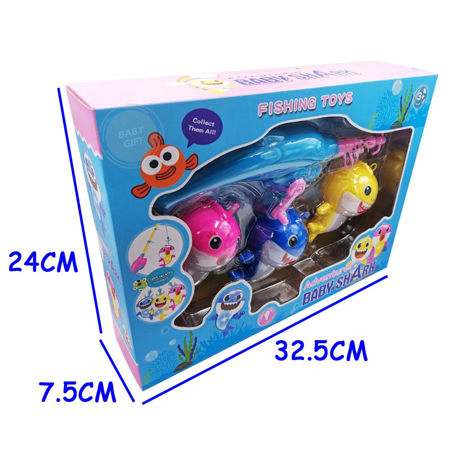Little Shark Fun Stimulation Floating Fishing Game Model Toy Set Gift Toys Fishing  Rod for Boys Girls Kids Mainan
