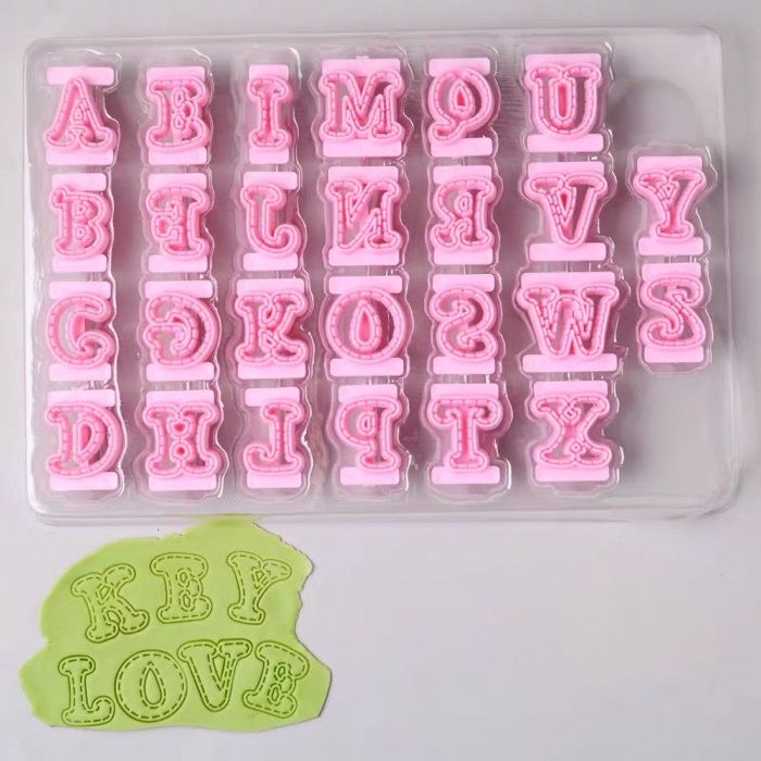 26pcs/set Alphabet Cake Molds Cakes Sugar Paste Letter Cookies Cutter ...