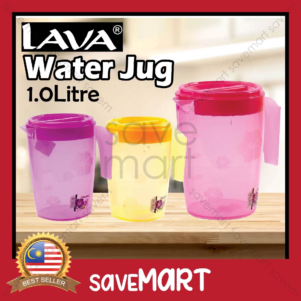 LAVA Plastic Water Jug Kitchen Serving Drink Container BPA FREE Safe