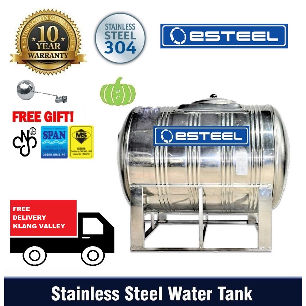 Esteel 304 Stainless Steel Water Tank With Horizontal Stand(500-4000 ...