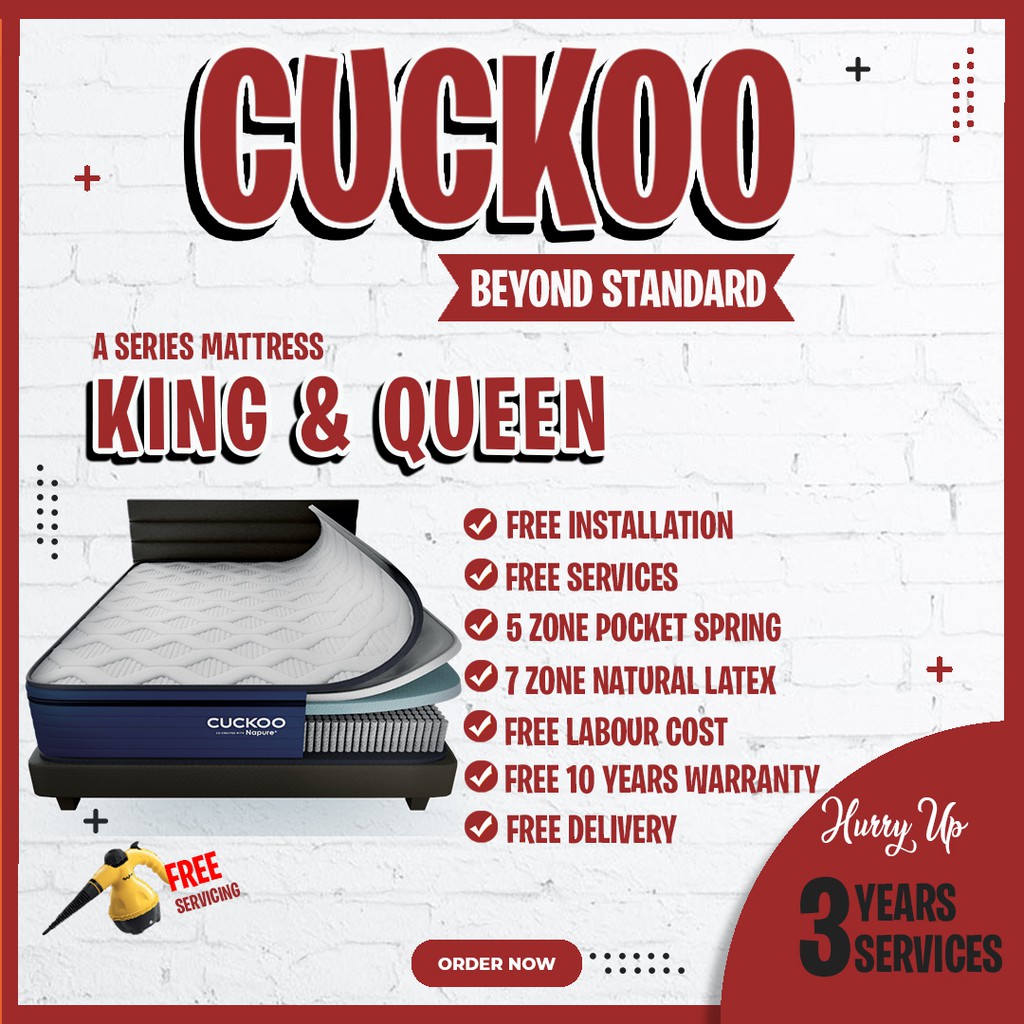 [ Free 3 Years Services ]  CUCKOO A SERIES MATTRESS [ Tilam A Grade] TIlam Super Single, Queen dan K