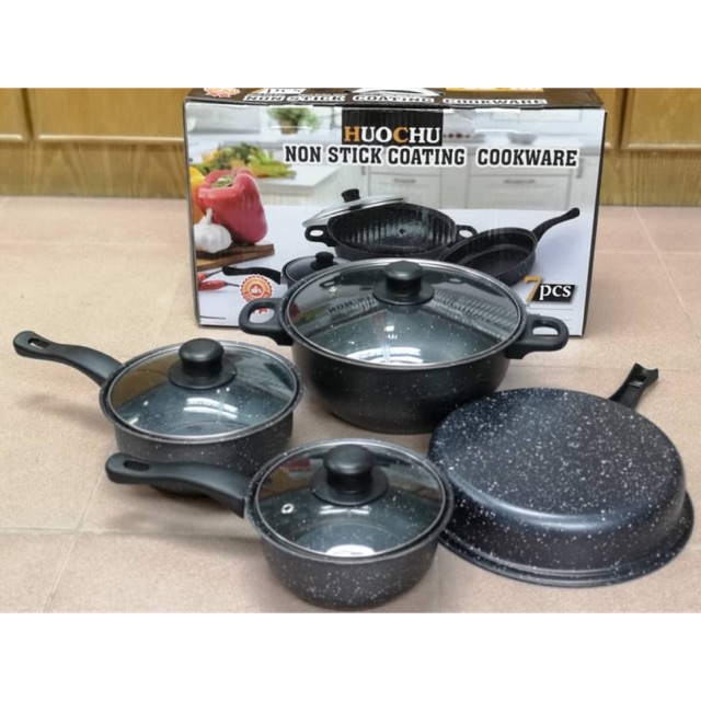 💥READY STOCK💥 7PCS PERIUK HUOCHU NON STICK COATING COOKWARE 🔥HOT ITEM🔥 Shopee Malaysia