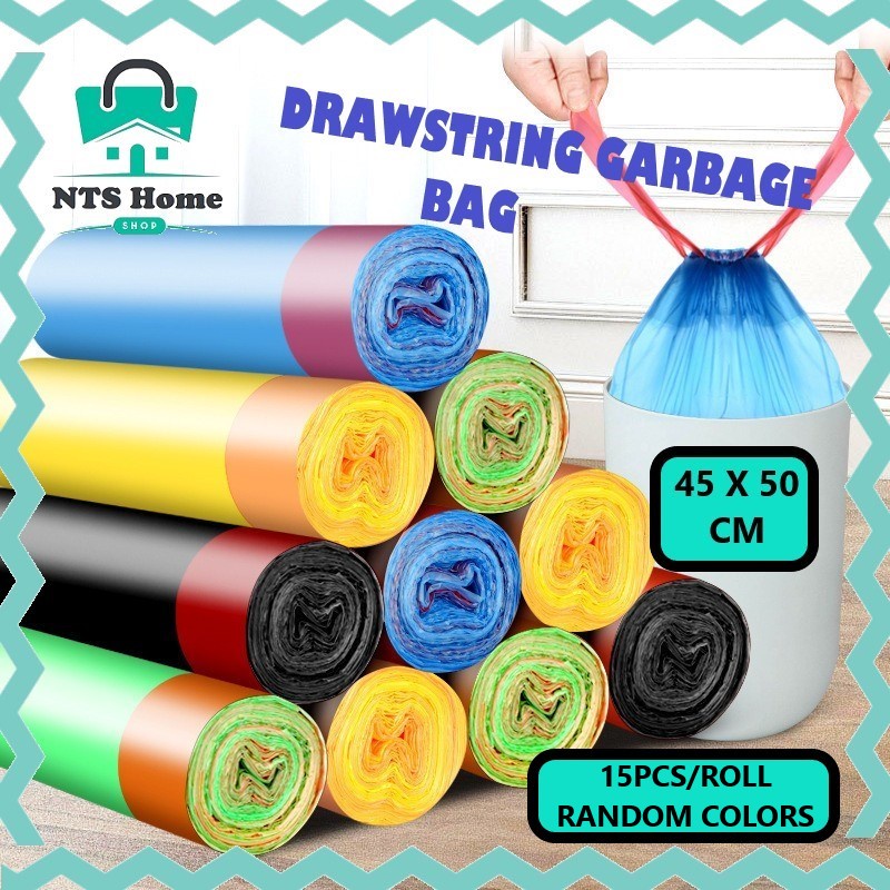 Garbage Bag with Drawstring | With Rope Easy Pull | Plastik Sampah ...