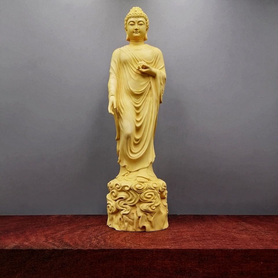 decorate Boxwood Craft Nanwu Amitabha Buddha Buddha Decoration Solid ...