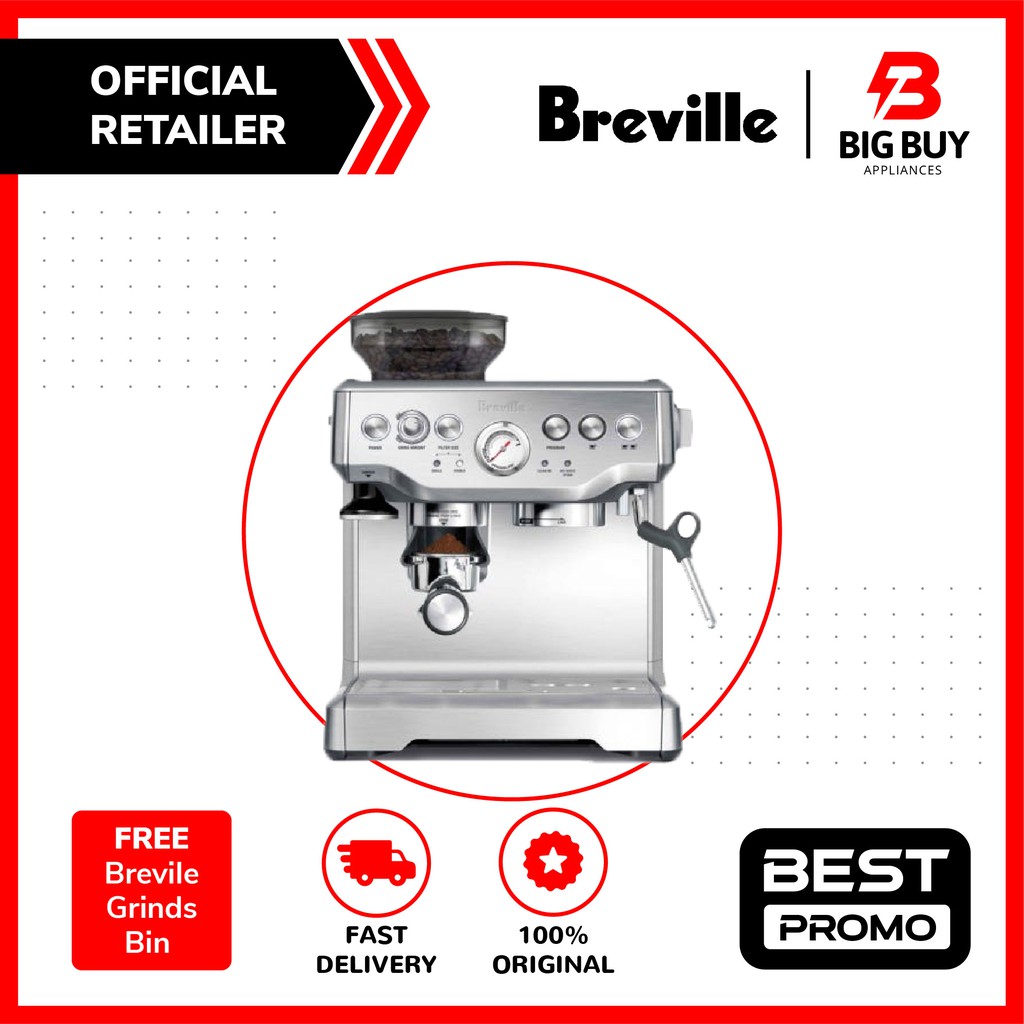 BREVILLE Barista Express Espresso Machine ( FREE Brevile Grinds Bin ...