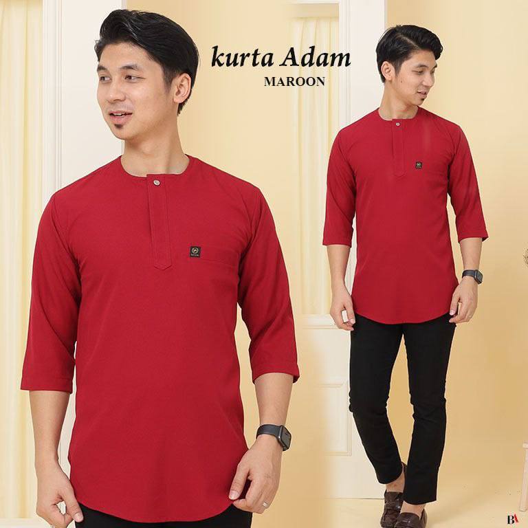 𝐒𝐋𝐈𝐌 𝐅𝐈𝐓 Kurta Adam Lengan 3 Suku Kurta Dewasa Teluk Belanga Shopee Malaysia 7536