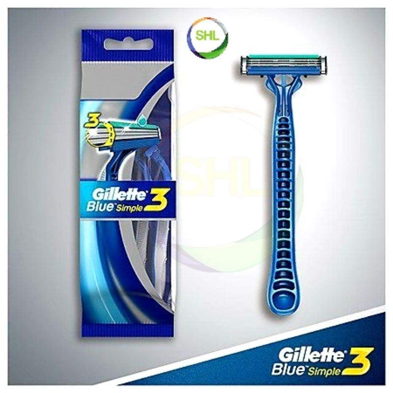 Gillette Blue Simple 3 Ultragrip Lubrastrip Three Blades Disposable ...