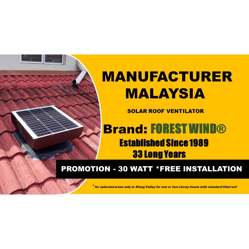 SOLAR ROOF VENTILATOR FREE INSTALLATION Shopee Malaysia