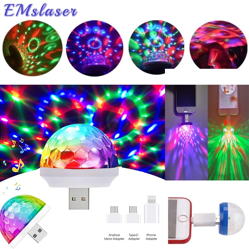 1 Pc Atmosphere Lights USB LED Disco Stage Light Party Club Magic Lamp Ball Club Disco Voice