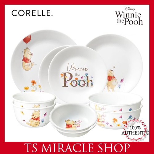 Corelle x Winnie the Pooh Squar Dinnerware 10p Set/Disney  Plate,Bowl,Kitchen,USA