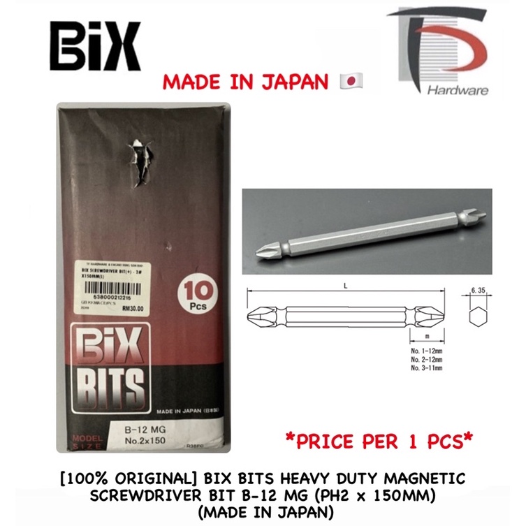 100% ORIGINAL] BIX BITS HEAVY DUTY MAGNETIC SCREWDRIVER BIT (MADE