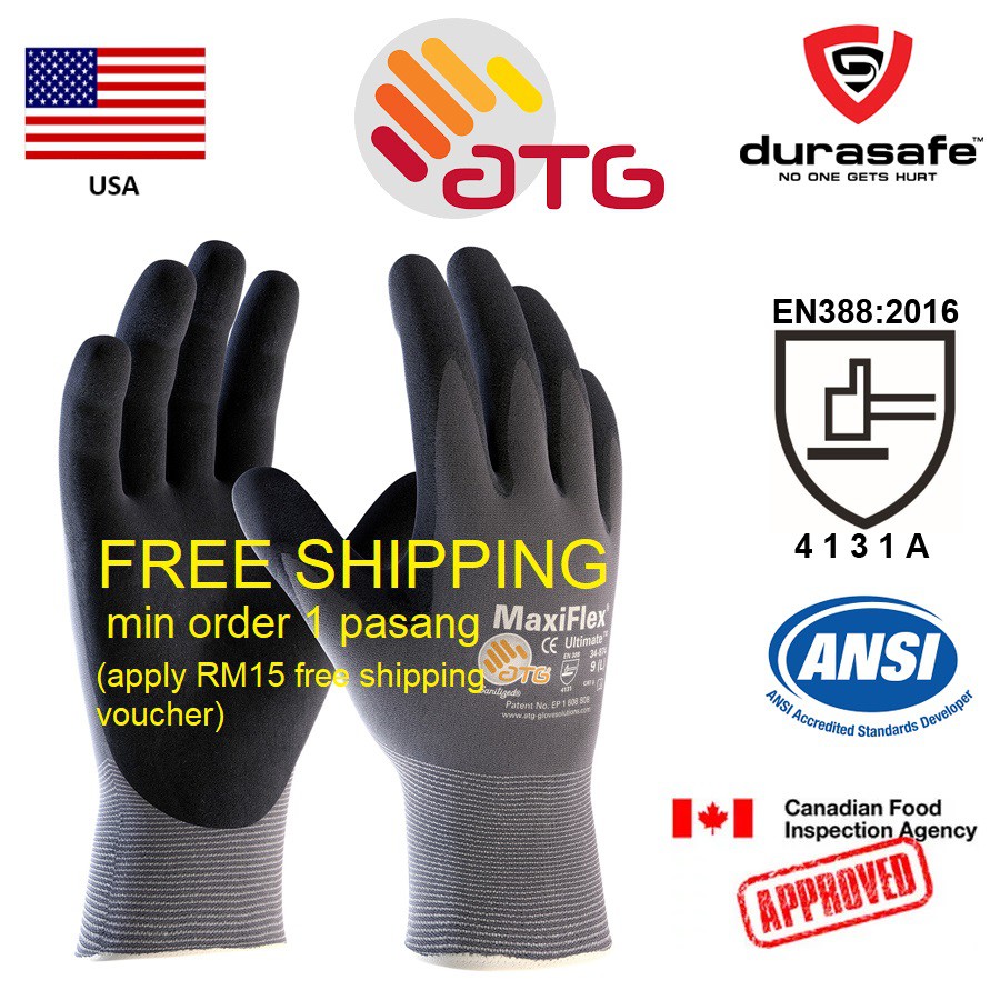 ORIGINAL Electrical Glove MaxiFlex Ultimate Safety Gloves nitrile coat