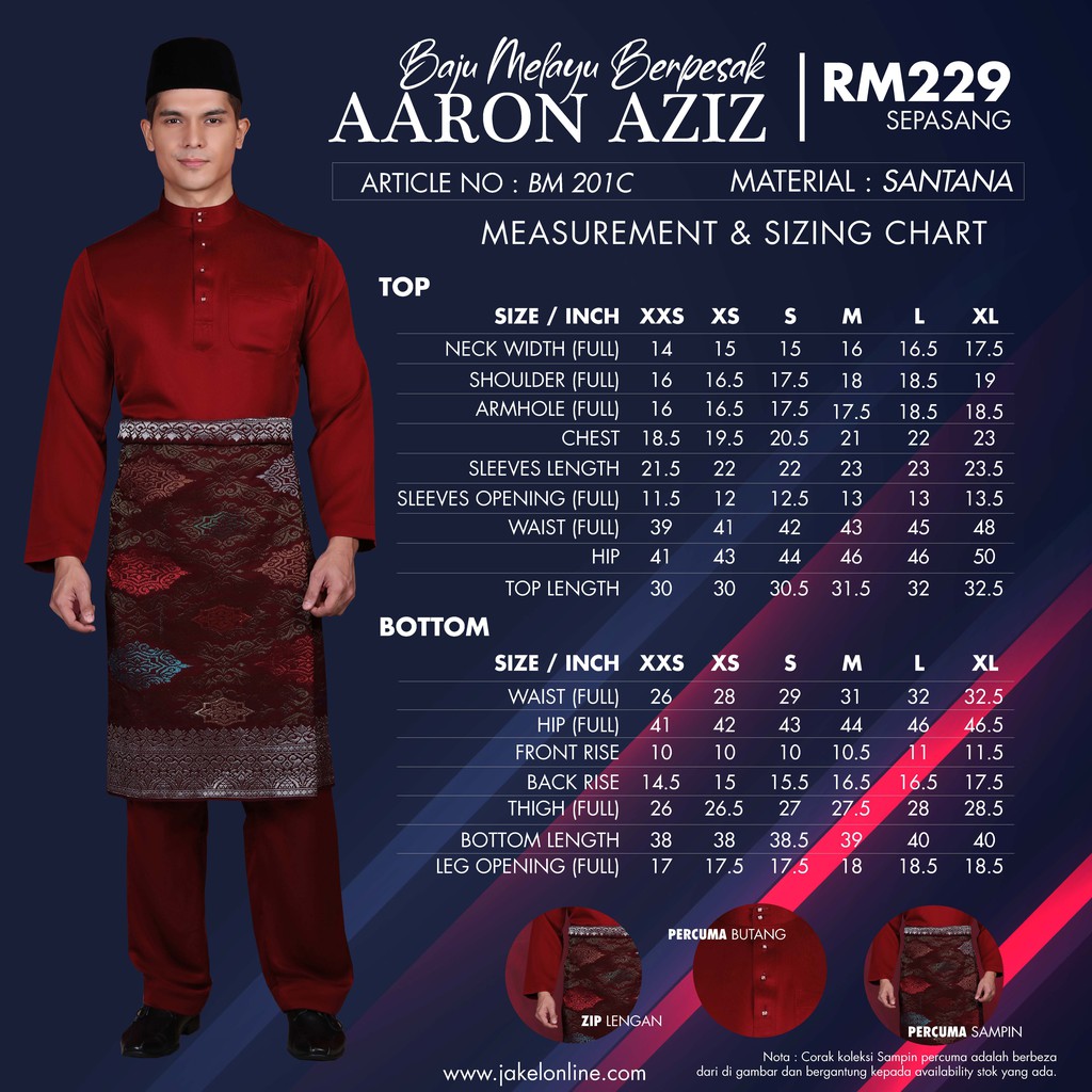 Baju melayu slim fit jakel sale 2019