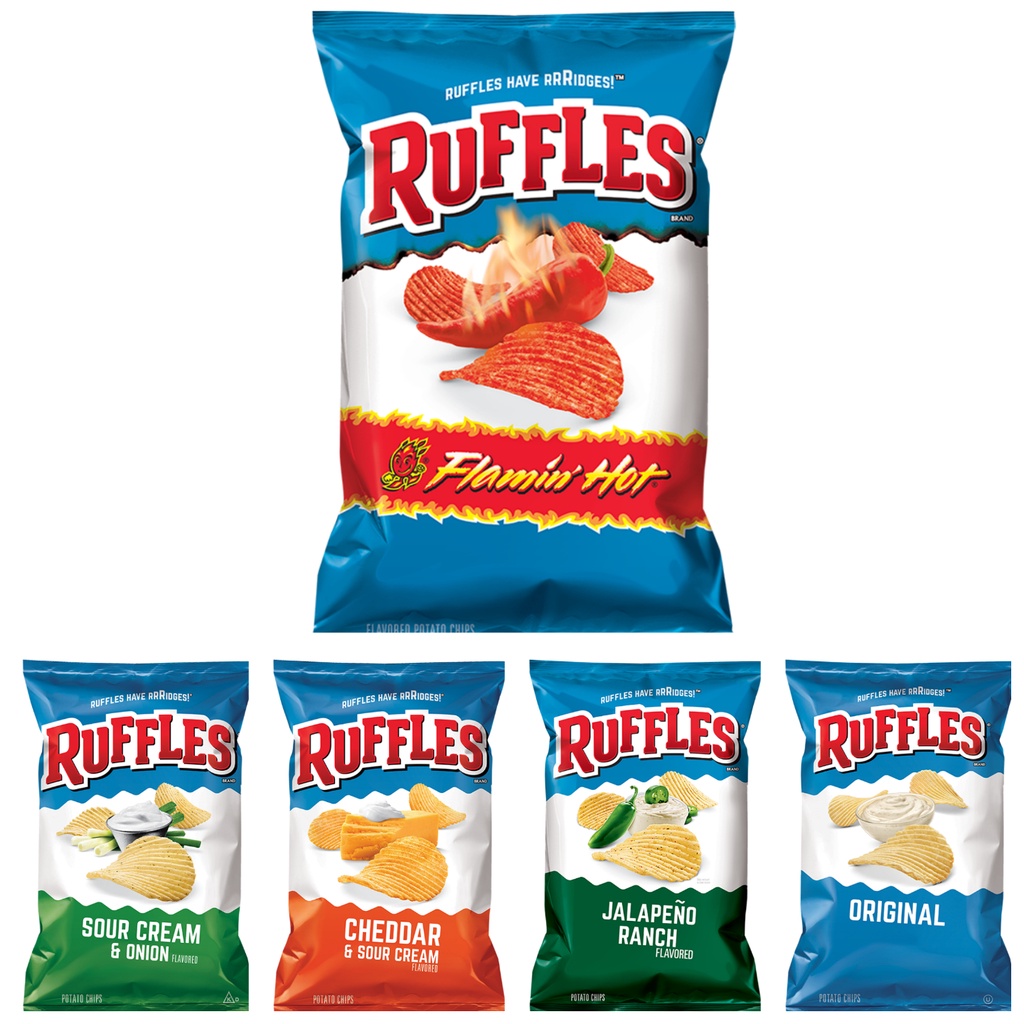 Ruffles Potato Chips 184.2g [ Cheddar & Sour Cream / Sour Cream & Onion ...