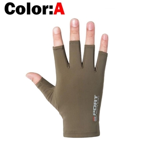 1pair Fishing Gloves Men And Women Half Fingers Ice silk Gloves