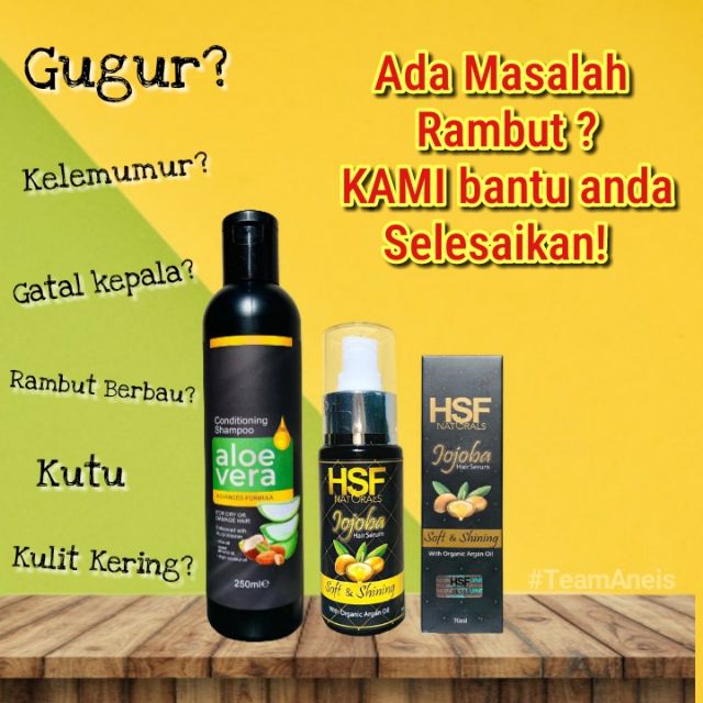 Shampoo Organik Aloevera HSF + Serum jojoba HSF + 🎁FREE GIFT🎁 | Shopee ...