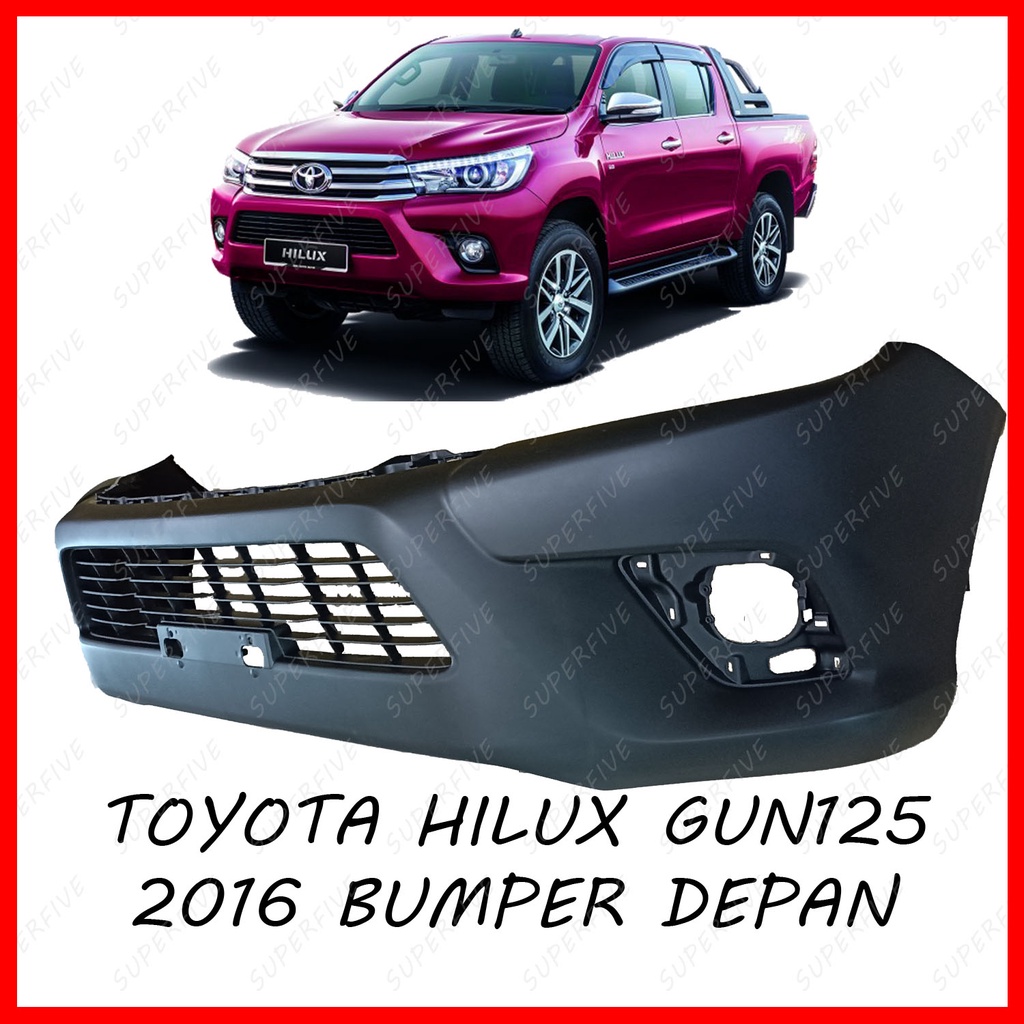 TOYOTA HILUX REVO GUN125 *4 DOOR* (2016 - 2017) FRONT BUMPER / BUMPER ...