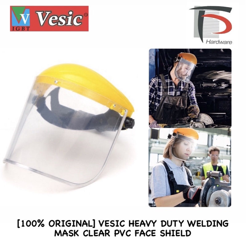 [100% ORIGINAL] VESIC HEAVY DUTY WELDING MASK CLEAR PVC FACE SHIELD ...