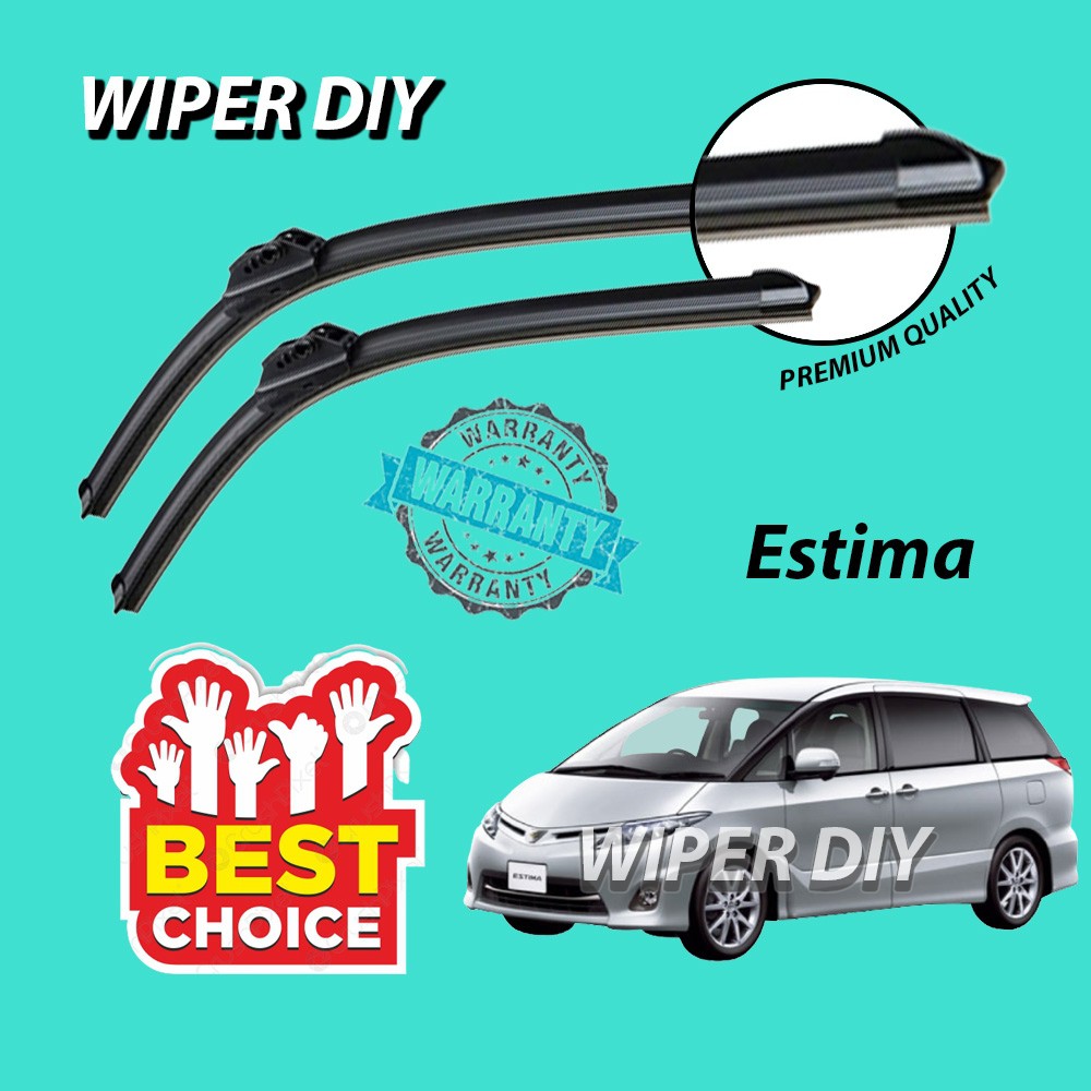 Toyota Estima ACR50 Aeras 2005 2015 Silicone Wiper Blade Windscreen