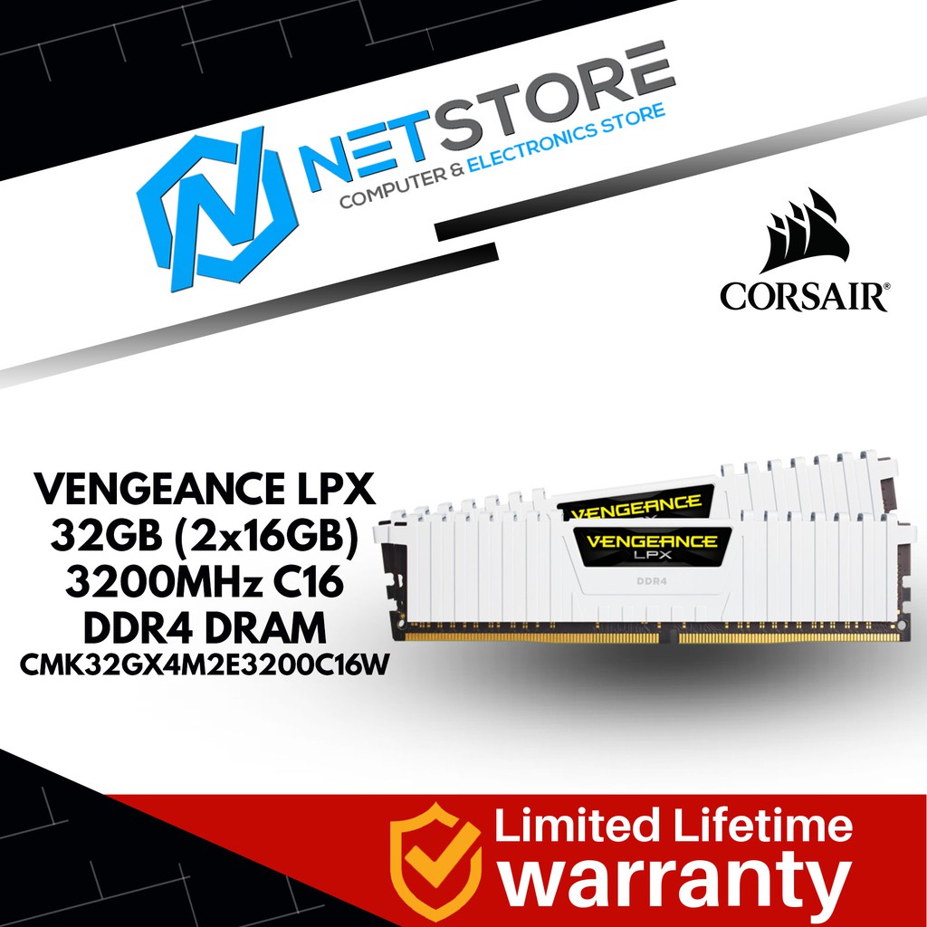 CORSAIR VENGEANCE® LPX 32GB (2 x 16GB) DDR4 DRAM 3200MHz C16