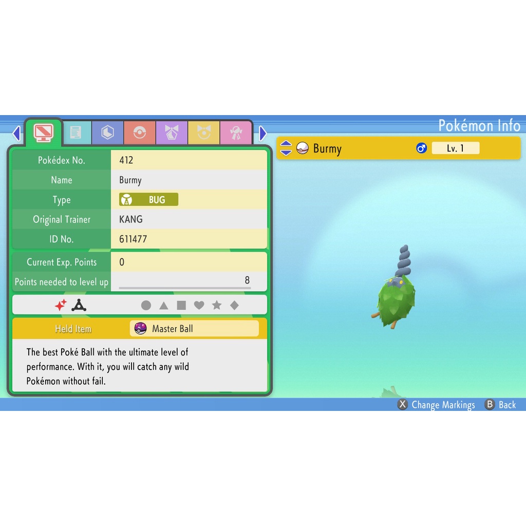 Pokemon Brilliant Diamond & Shining Pearl 6IV Shiny Burmy (Male