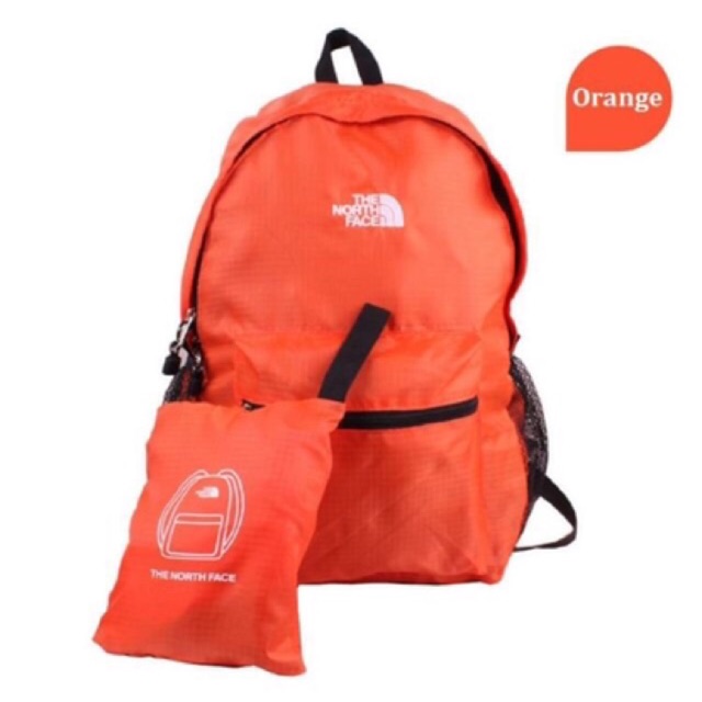 New North Face foldable backpack orange Shopee Malaysia