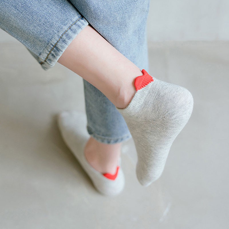 Ankle Socks Women 6-12 Pairs Lot Of Women's Low Cut Ankle Socks - Cotton Casual Fashion Socks (Size 9-11, Heart Pattern) Women's Socks