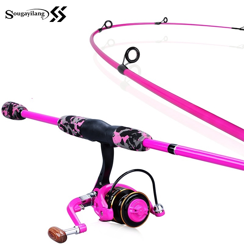 Sougayilang Spinning Fishing Rod Reel Combo with 5 Sections Ultralight Rod  Spinning Reel for Travle Portable Fishing Gear Set