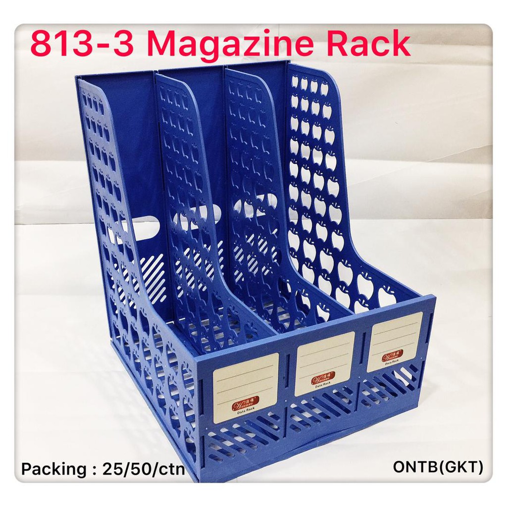 Magazine Holders Plastic Office File Rack Three Sections | Shopee Malaysia