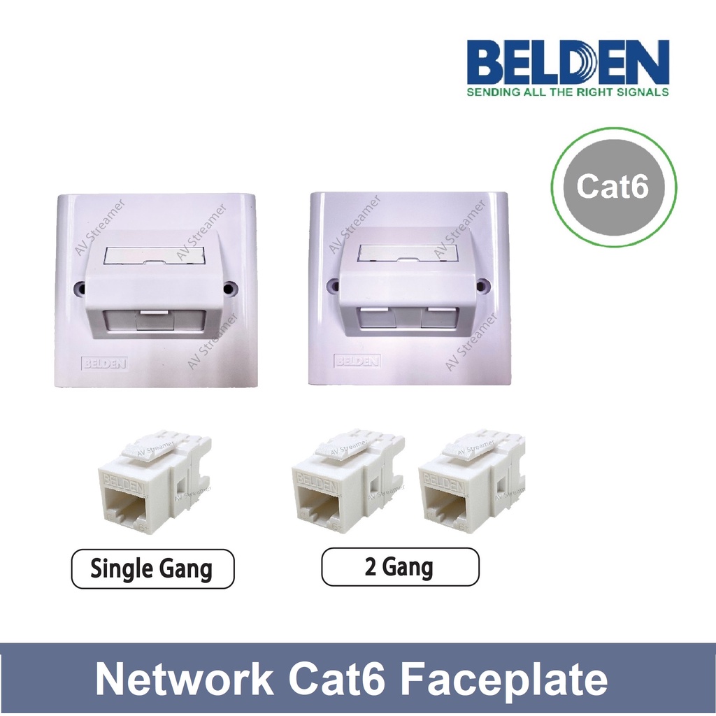 Belden Network Cat6 Faceplate & Modular Jack (AX104447 AX104448