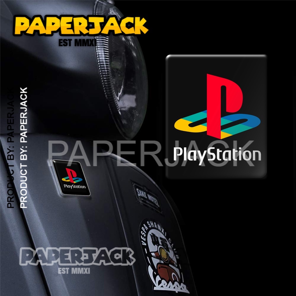 Vespa PIAGGIO PLAY STATION PS CLASSIC TIE EMBLEM FLEXIBLE RESIN STICKER ...