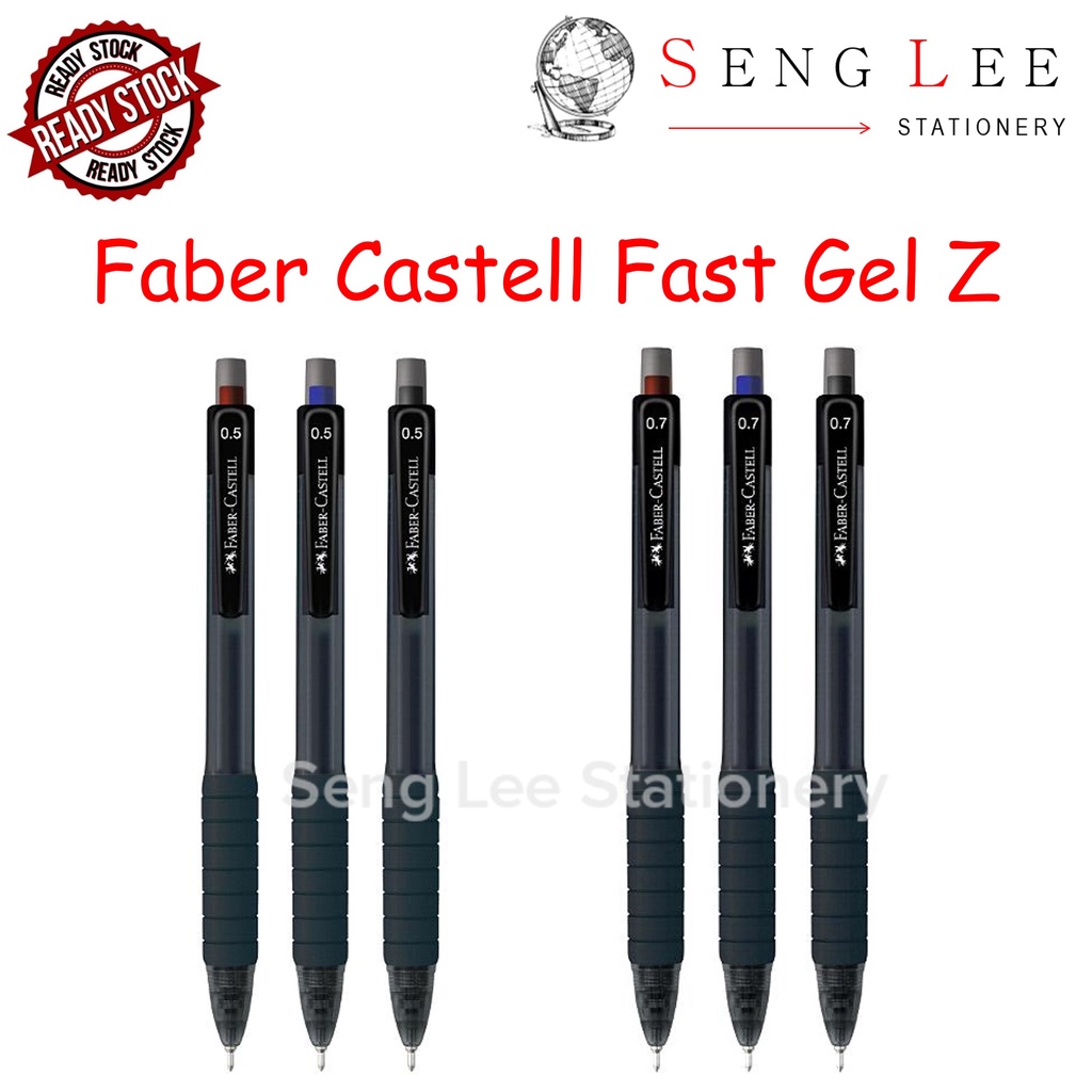 Faber Castell Fast Gel Z 0.5mm 0.7mm Gel Ink Pen Black Blue Red