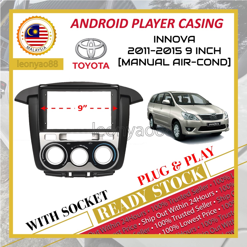 TOYOTA INNOVA 2011-2015 [ MANUAL AIR-COND ] 9 INCH ANDROID PLAYER ...