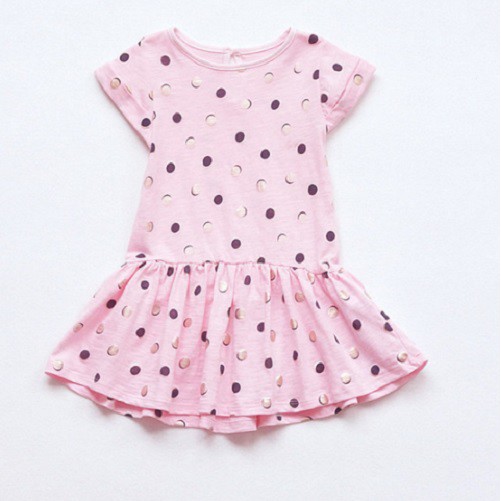 Pink dress with gold polka dots cheap
