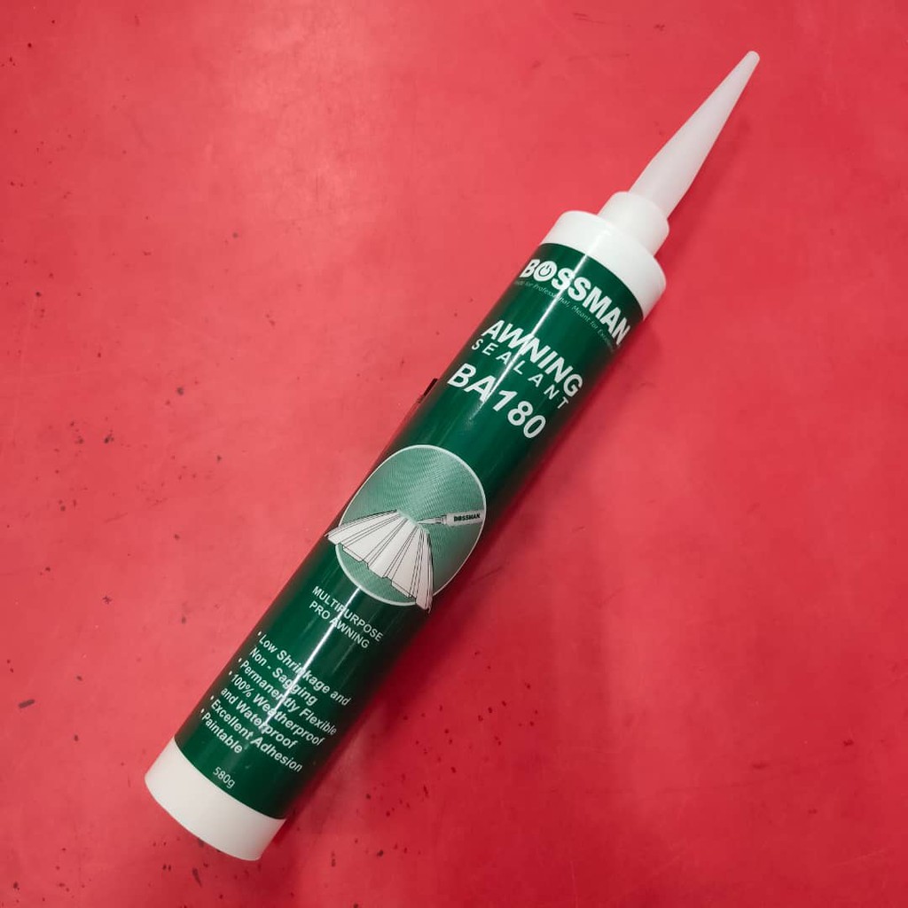 BOSSMAN Awning Sealant BA180 Roofing Silicone Leak Proof Adhesive Penampal  Bocor Gum Silikon Atap Bumbung 580ml | Shopee Malaysia