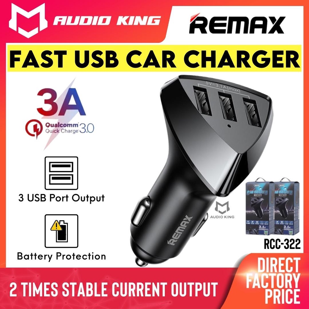 REMAX Car Charger Adapter Fast Charging Car Chargers 3.1A In Car ...
