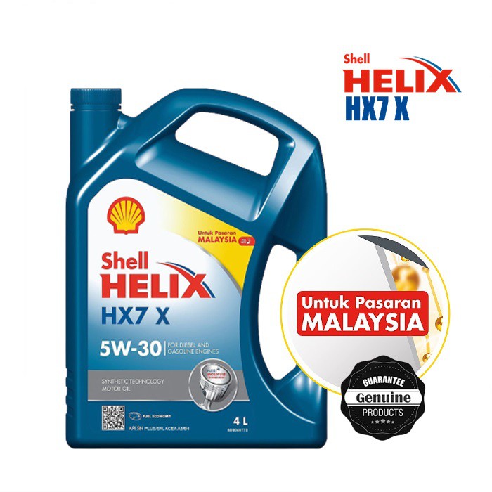 Original Shell Helix HX7 X 5W30 Semi Synthetic Engine Oil 4L Shopee