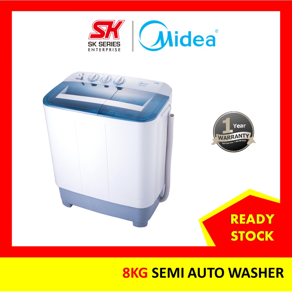 Midea MSW-8008P 8.0kg Semi Auto Washing Machine Mesin Basuh Manual ...