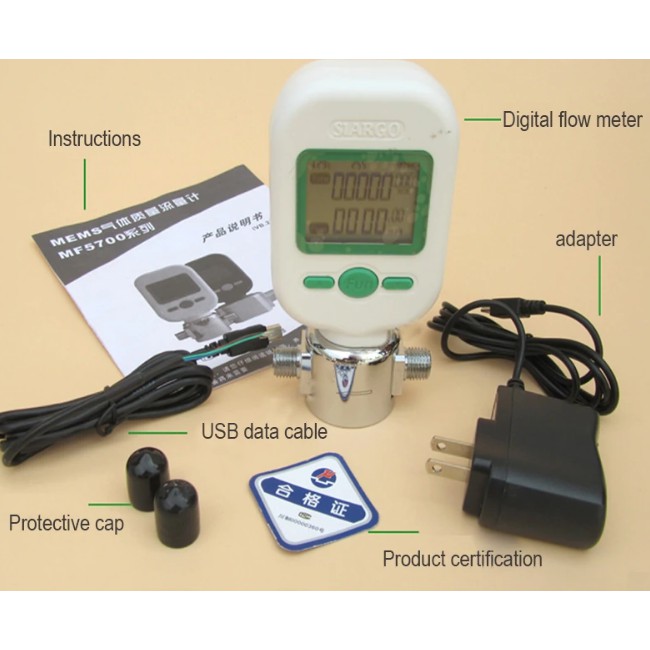 🔥Local Ready Stock 🔥] MF5700 Digital Gas Mass Flow Meter Compressed Air ...