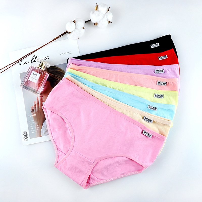 Lingerie Woman Underwear Cotton Candy Panties Solid Color Shopee Malaysia