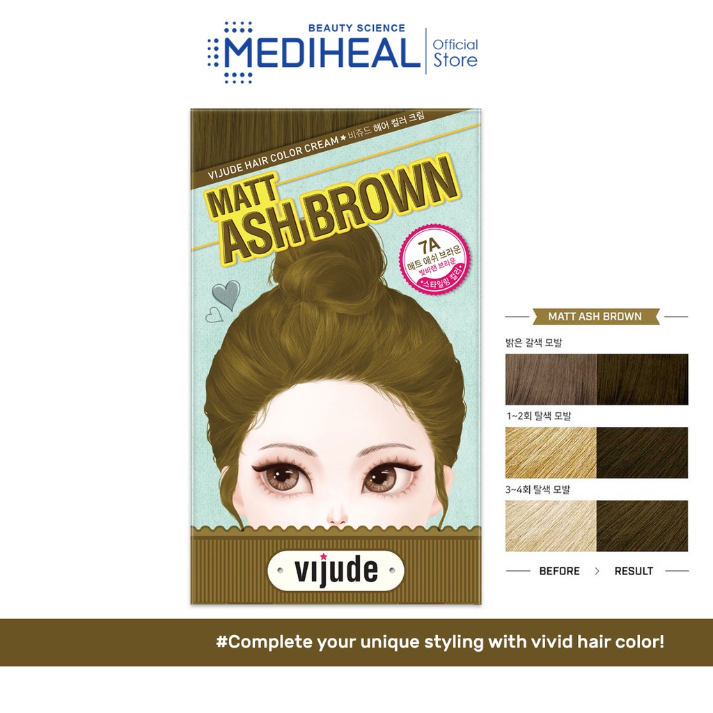 MEDIHEAL VIJUDE HAIR COLOR CREAM (7A MATT ASH BROWN) Shopee Malaysia