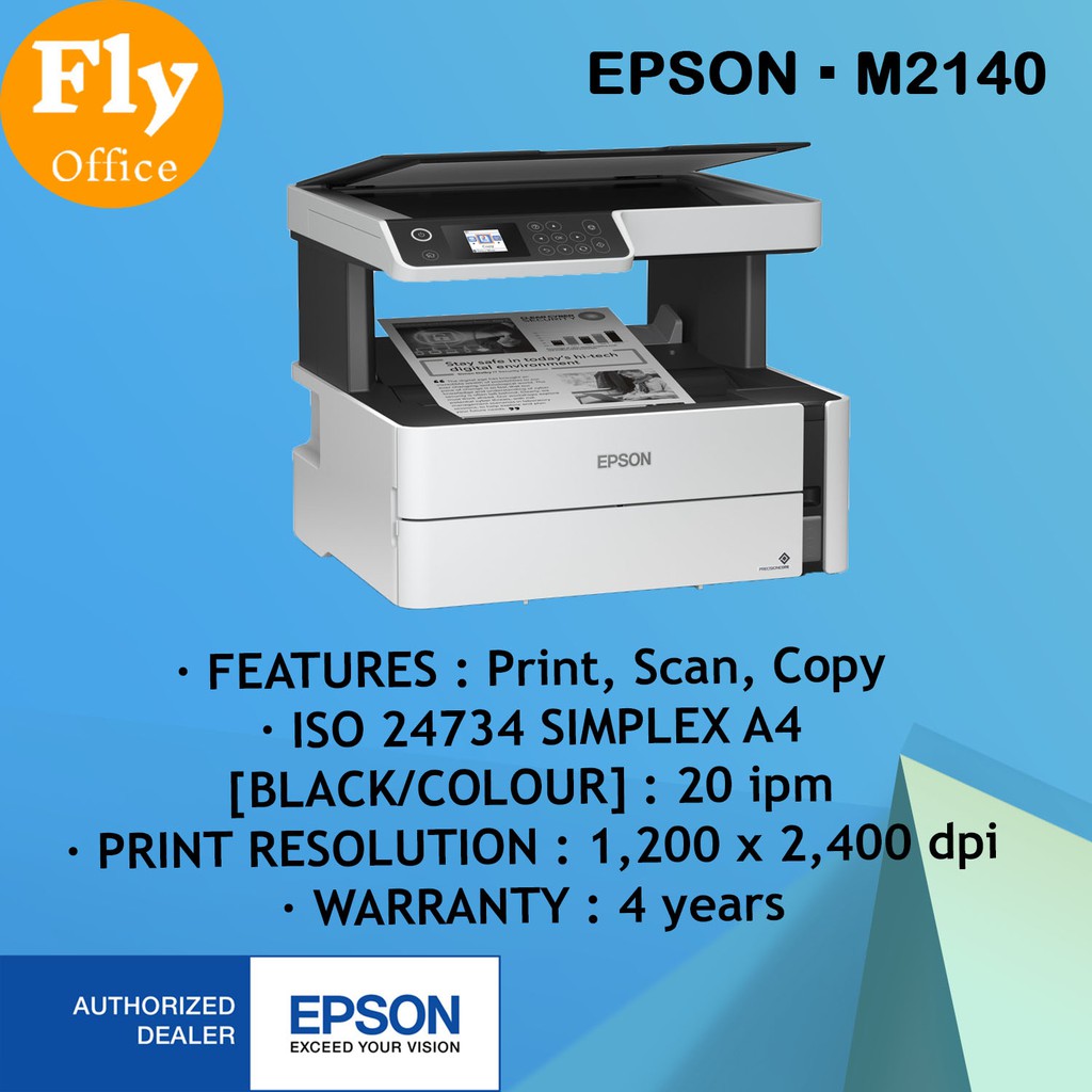 Epson EcoTank Monochrome M2140 AllinOne (Print, Scan, Copy, Duplex Print) Ink Tank Printer