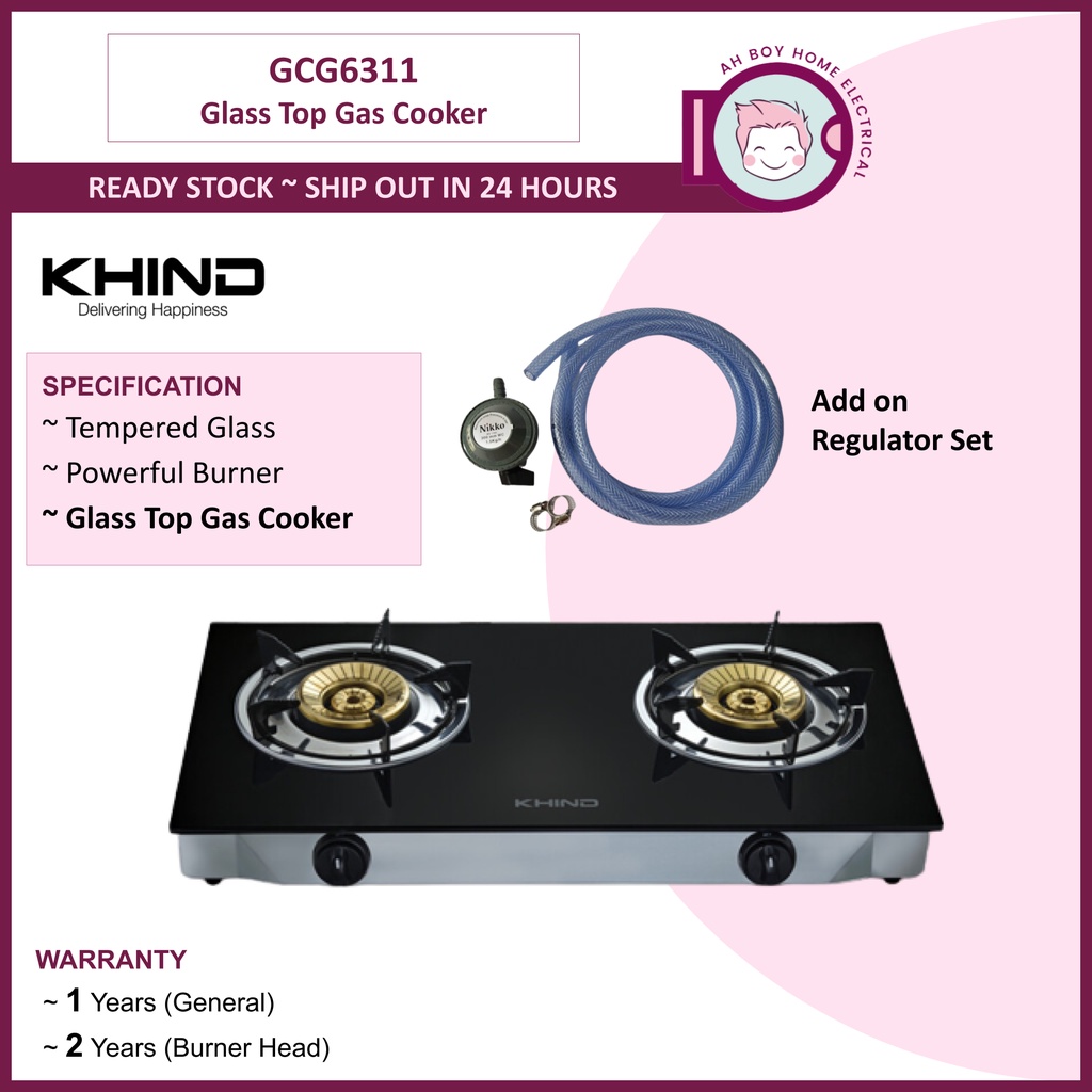 Khind Glass Top Gas Cooker GCG6311 Shopee Malaysia
