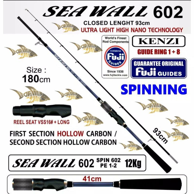 Fishing Rod KENZI SEA WALL PE 1-2 12KG 180CM | Shopee Malaysia