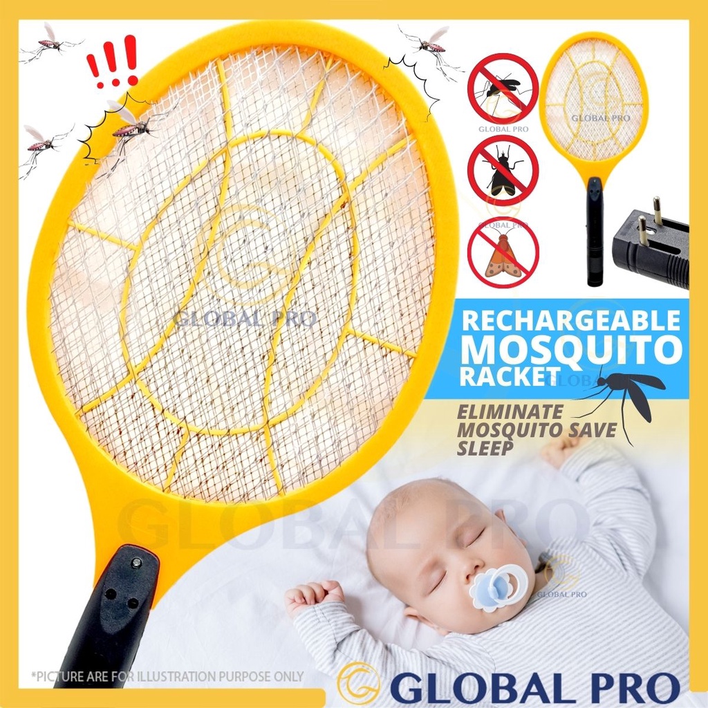 Global Pro Super Powerful Rechargeable Mosquito Racket Insect Killer ...