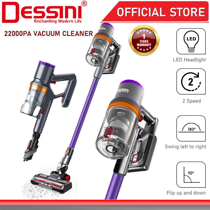DESSINI ITALY Tornado V3 PRO Cordless Cyclone Vacuum Cleaner Mop Floor ...