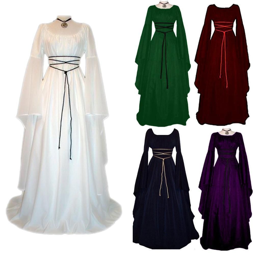 Vintage Womens Medieval Dress Victorian Renaissance Gothic Gown Costume ...