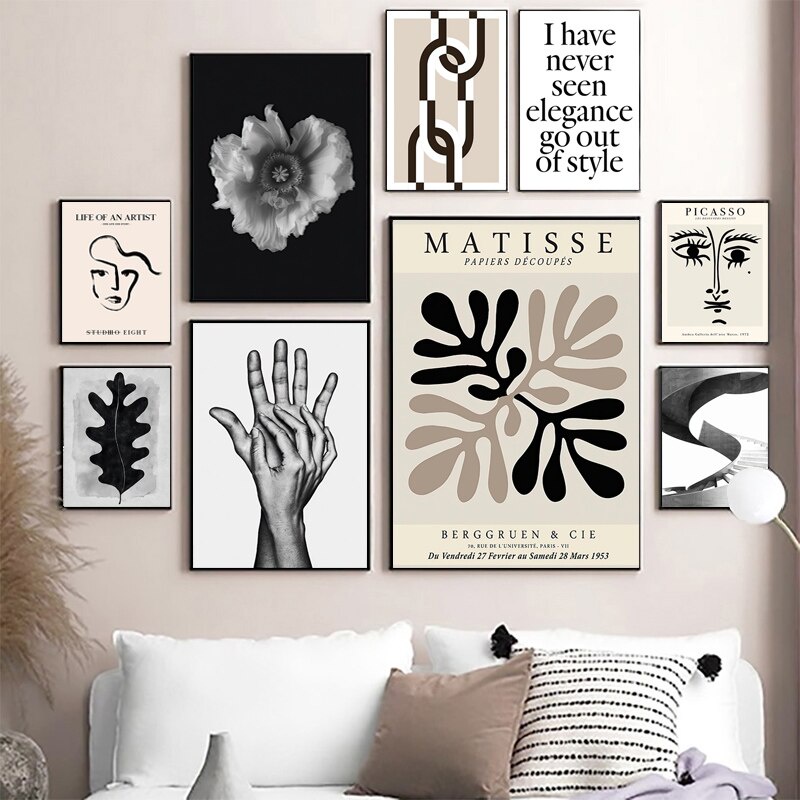 Nordic Poster Modern Gallery Wall Pictures Matisse Picasso Abstract ...